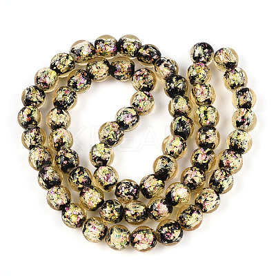 Handmade Foil Glass Beads Strands FOIL-N029-05E-1
