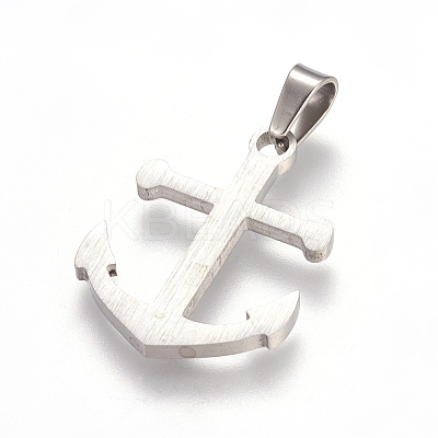 Tarnish Resistant Trendy Necklace Findings Anchor 304 Stainless Steel Pendants STAS-L012-A26P-1