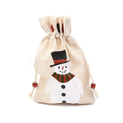 Christmas Theme Cotton Fabric Cloth Bag ABAG-H104-A02-1