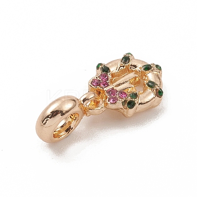 Alloy Rhinestone European Dangle Charms PALLOY-I218-22KCG-1