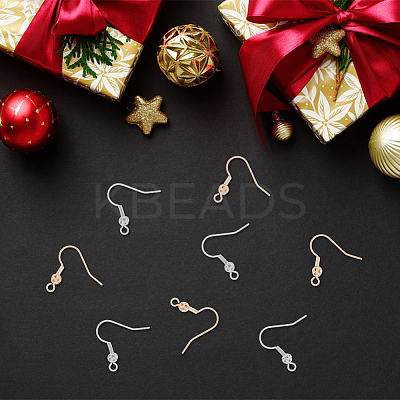 140Pcs 2 Colors Brass French Hooks with Coil and Ball KK-DC0003-28-1