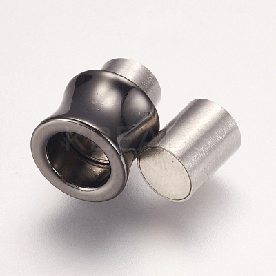304 Stainless Steel Magnetic Clasps with Glue-in Ends STAS-F124-04B-1