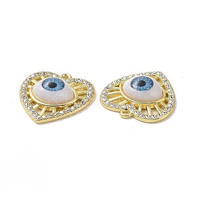 Rack Plating Alloy Rhinestone Pandants PALLOY-O109-01LG-1