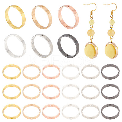 24Pcs 6 Colors Brass Bead Frame FIND-PH0009-17-1