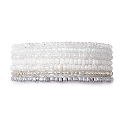7Pcs 7 Styles Galss Stretch Bracelets BJEW-JB10384-1