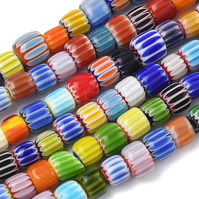 Handmade Millefiori Glass Chevron Beads LAMP-Z019-02A-1