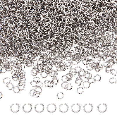 2000Pcs 304 Stainless Steel Open Jump Rings STAS-UN0029-61-1