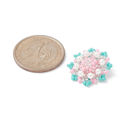Seed Beads Beaded Charms PALLOY-MZ00119-04-1