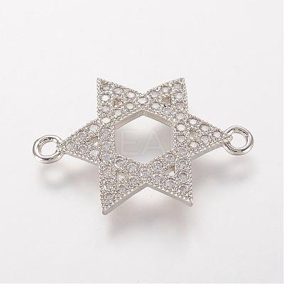Brass Micro Pave Cubic Zirconia Links ZIRC-K061-96P-1
