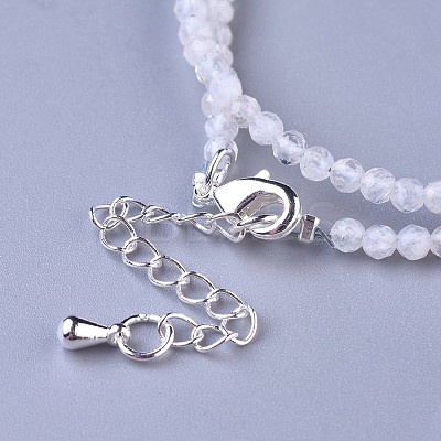 Natural Rainbow Moonstone Beaded Necklaces NJEW-K114-A-A11-1