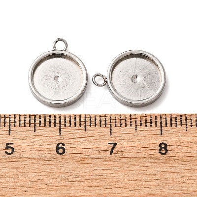 201 Stainless Steel Pendant Cabochon Settings STAS-D379-04D-P-1