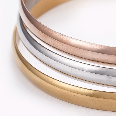 Fashion 201 Stainless Steel Bangle Sets BJEW-L664-024D-M-1-1