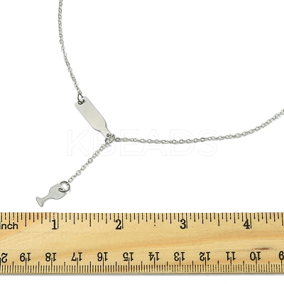 2Pcs 2 Colors Alloy Cable Chain Wine Cup Pendant Y Necklaces for Women AJEW-FS0001-23-1