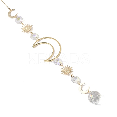 Glass Pendants Hanging Suncatchers HJEW-JM04560-1