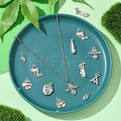 40Pcs 8 Styles Tibetan Style Alloy Pendants FIND-YW0005-67-1