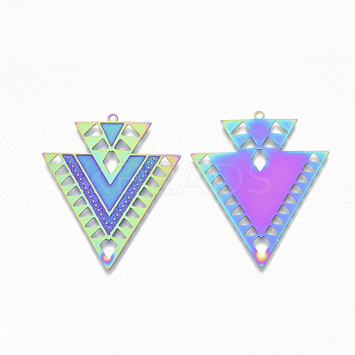 Ion Plating(IP) 304 Stainless Steel Filigree Pendants STAS-S108-95-1