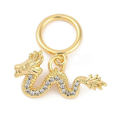 Brass Micro Pave Clear Cubic Zirconia Toggle Clasps KK-K391-06G-1