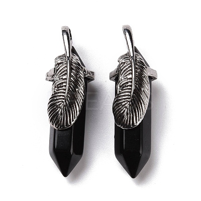 Natural Obsidian Pendants G-E059-04AS-01-1