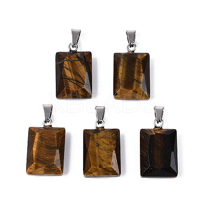 Natural Tiger Eye Pendants G-N349-17P-01-1