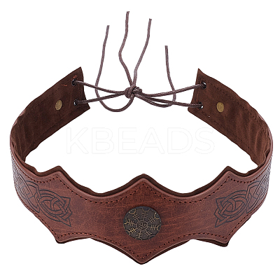 PU Leather & Alloy Headbands Hair Accessories for Women Girls OHAR-WH20009-02B-02-1