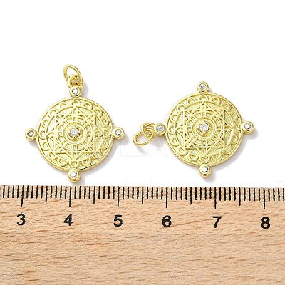 Rack Plating Brass Micro Pave Cubic Zirconia Pendants KK-Z039-25G-1