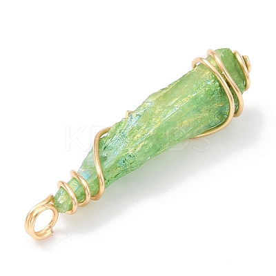 Electroplated Raw Rough Natural Quartz Crystal Copper Wire Wrapped Pendants PALLOY-JF02412-01-1
