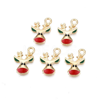 Rack Plating Alloy Enamel Pendants ENAM-N055-132-1