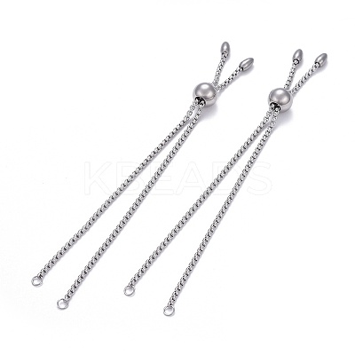 Tarnish Resistant 304 Stainless Steel Slider Bracelet/Bolo Bracelets Making MAK-L024-01P-1