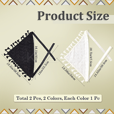 2Pcs 2 Colors Triangle Crochet Bandanas OHAR-CP0001-21-1