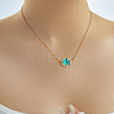 Exquisite Brass Pave Clear Shiny Cubic Zirconia Flat Round with Star Pendant Necklaces DS0332-1