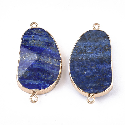 Electroplate Natural Lapis Lazuli Links Connectors G-S344-70A-01-1