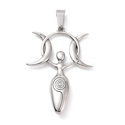 Non-Tarnish 304 Stainless Steel Manual Polishing Big Pendants STAS-G276-07P-1