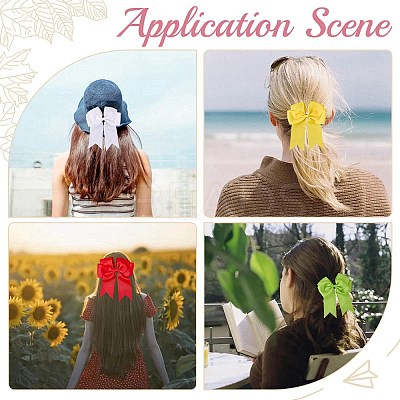Bowknot Polyester Alligator Hair Clips for Women Girls OHAR-CP0001-26B-1