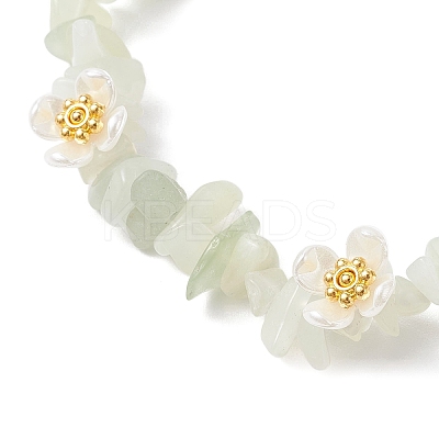 Natural New Jade Beaded Stretch Bracelets for Women BJEW-JB12315-02-1