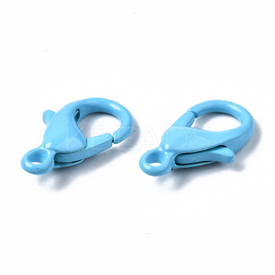 Spray Painted Eco-Friendly Alloy Lobster Claw Clasps PALLOY-T080-06E-NR-1