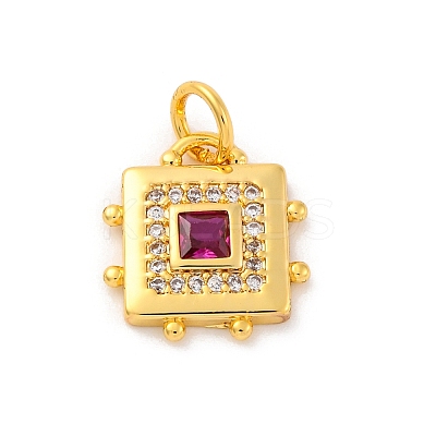 Brass Micro Pave Cubic Zirconia Charms KK-U033-02M-1