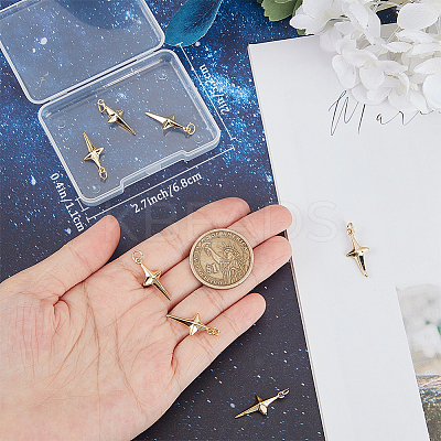 10Pcs Brass Pendants ZIRC-BBC0002-29-1