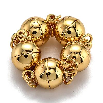 Rack Plating Brass Magnetic Clasps with Loops KK-F801-03A-G-1