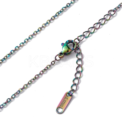 Ion Plating(IP) 304 Stainless Steel Cable Chain Necklace for Men Women NJEW-K245-025B-1
