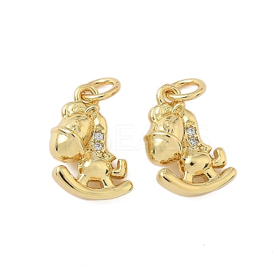 Brass Micro Pave Cubic Zirconia Pendants KK-P325-12G-1