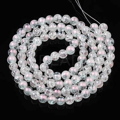 Translucent Crackle Glass Beads Strands CCG-T003-01A-1