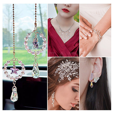 2 Strands Electroplate Transparent Glass Faceted Teardrop Beads Strand EGLA-TA0001-36A-1