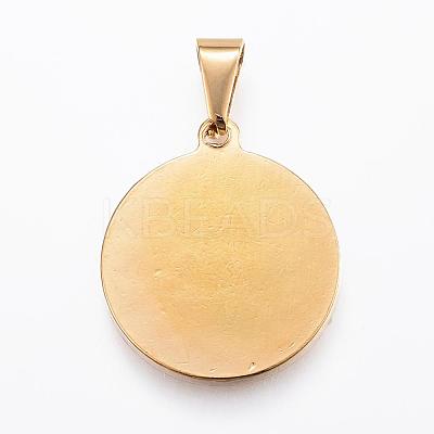 Real 18K Gold Plated 304 Stainless Steel Pendants STAS-H372-01H-1