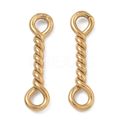 304 Stainless Steel Twisted Bar Connrctor Charms STAS-L300-002G-02-1
