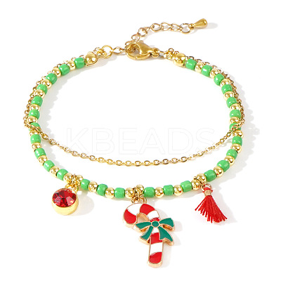 Christmas Brass Charm Muti-layered Bracelets FV2783-1-1