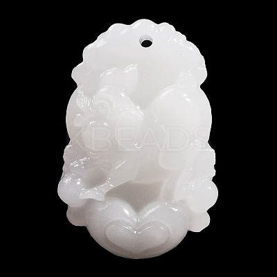 Natural White Jade Carved Pendants LS-G-S384-01L-1
