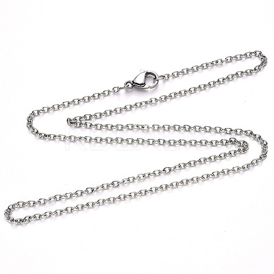 Non-Tarnish 304 Stainless Steel Cable Chain Necklace NJEW-S420-007A-P-1