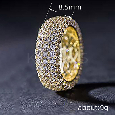 Brass Micro Pave Clear Cubic Zirconia Finger Rings for Women FS-WG796B2-06-1