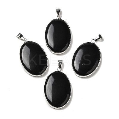 Natural Obsidian Pendants G-M415-01P-01-1