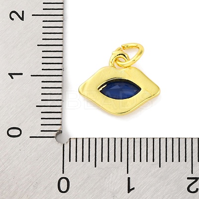 Rack Plating Brass Micro Pave Cubic Zirconia Charms KK-F881-04G-03-1